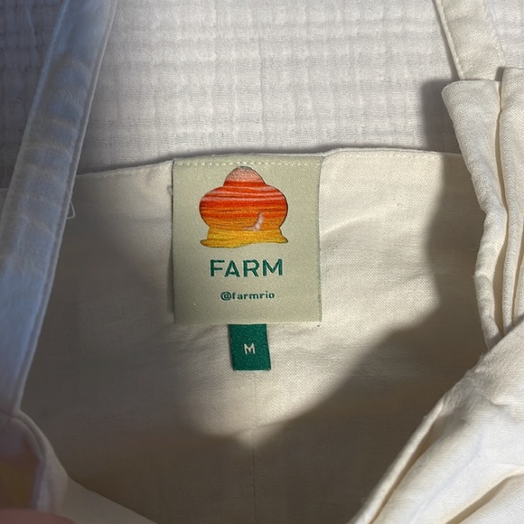 Farm rio white linen twist front crop top size M - Picture 2 of 3